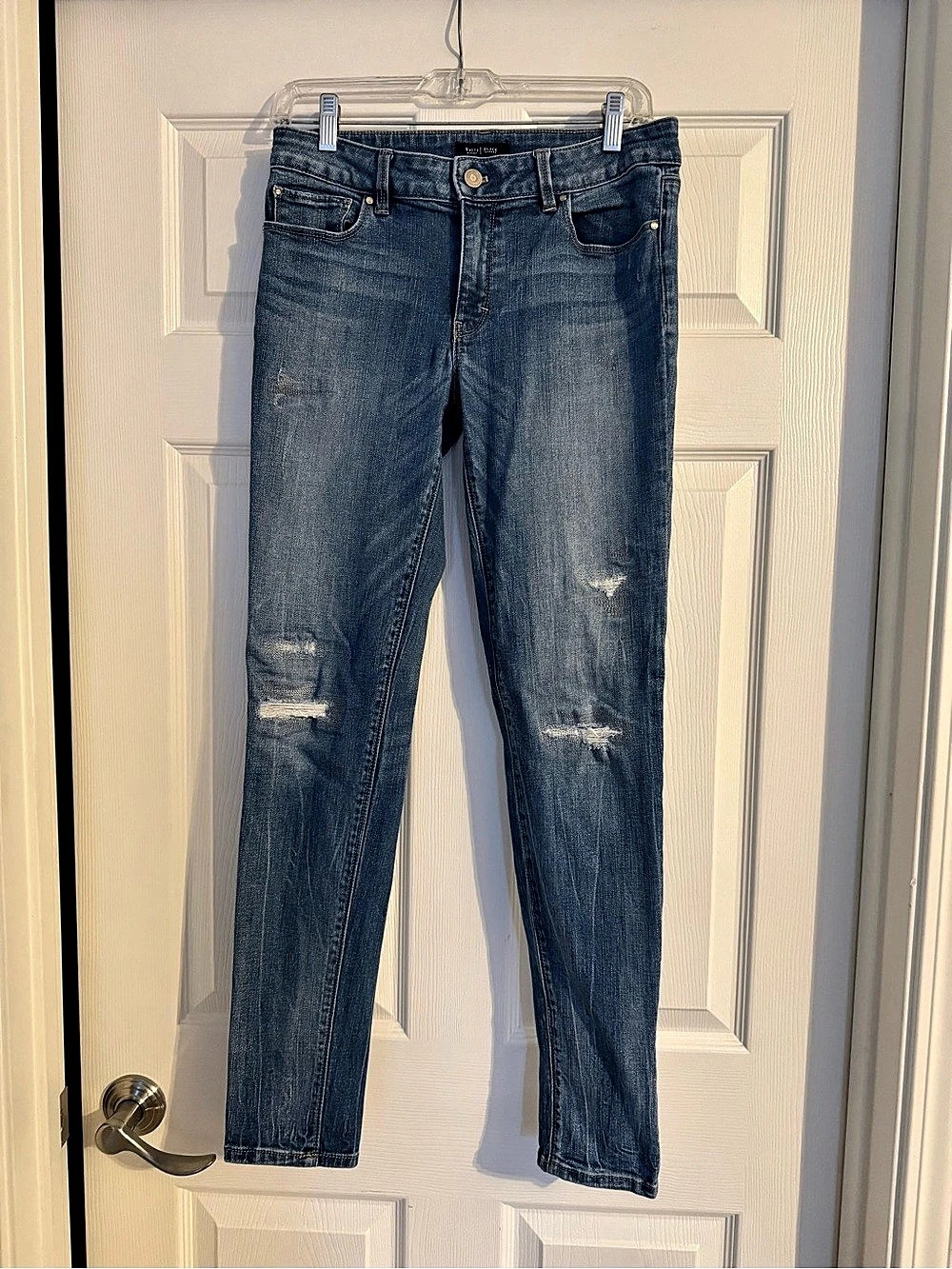 White House Black Market Skinny Leg Jeans Blue Waist 8R